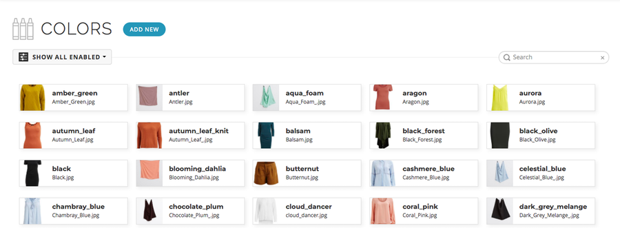 Product image color reference library